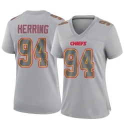 Women's Malik Herring Kansas City Chiefs No.94 Game Atmosphere Fashion Jersey - Gray