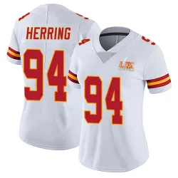 Women's Malik Herring Kansas City Chiefs No.94 Limited Vapor Untouchable Super Bowl LIX Jersey - White