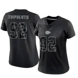 Women's Marlon Tuipulotu Kansas City Chiefs No.92 Limited Reflective Jersey - Black