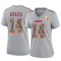 Women's Matt Araiza Kansas City Chiefs No.14 Game Atmosphere Fashion Super Bowl LIX Jersey - Gray