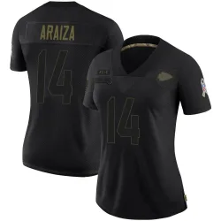 Women's Matt Araiza Kansas City Chiefs No.14 Limited 2020 Salute To Service Jersey - Black