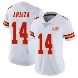Women's Matt Araiza Kansas City Chiefs No.14 Limited Vapor Untouchable Super Bowl LIX Jersey - White