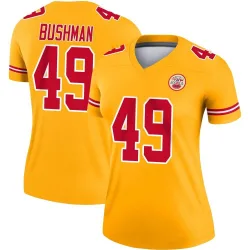 Women's Matt Bushman Kansas City Chiefs No.49 Legend Inverted Jersey - Gold