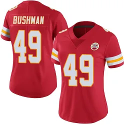Women's Matt Bushman Kansas City Chiefs No.49 Limited Team Color Vapor Untouchable Jersey - Red
