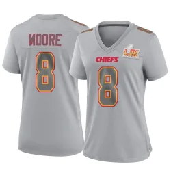 Women's Matt Moore Kansas City Chiefs No.8 Game Atmosphere Fashion Super Bowl LIX Jersey - Gray