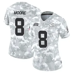 Women's Matt Moore Kansas City Chiefs No.8 Limited 2024 Salute to Service Jersey - Arctic Camo