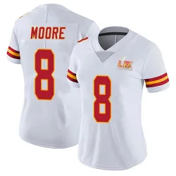Women's Matt Moore Kansas City Chiefs No.8 Limited Vapor Untouchable Super Bowl LIX Jersey - White