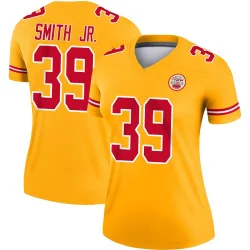 Women's Melvin Smith Jr. Kansas City Chiefs No.39 Legend Inverted Jersey - Gold