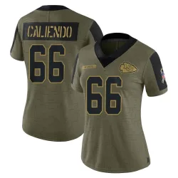 Women's Mike Caliendo Kansas City Chiefs No.66 Limited 2021 Salute To Service Jersey - Olive