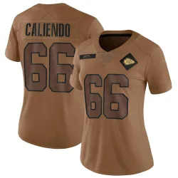 Women's Mike Caliendo Kansas City Chiefs No.66 Limited 2023 Salute To Service Jersey - Brown