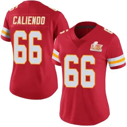 Women's Mike Caliendo Kansas City Chiefs No.66 Limited Team Color Vapor Untouchable Super Bowl LIX Jersey - Red