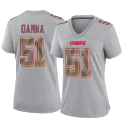 Women's Mike Danna Kansas City Chiefs No.51 Game Atmosphere Fashion Jersey - Gray