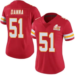 Women's Mike Danna Kansas City Chiefs No.51 Limited Team Color Vapor Untouchable Super Bowl LIX Jersey - Red