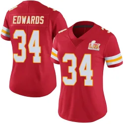 Women's Mike Edwards Kansas City Chiefs No.34 Limited Team Color Vapor Untouchable Super Bowl LIX Jersey - Red