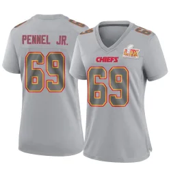 Women's Mike Pennel Jr. Kansas City Chiefs No.69 Game Atmosphere Fashion Super Bowl LIX Jersey - Gray