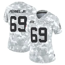 Women's Mike Pennel Jr. Kansas City Chiefs No.69 Limited 2024 Salute to Service Jersey - Arctic Camo
