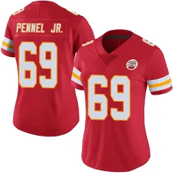 Women's Mike Pennel Jr. Kansas City Chiefs No.69 Limited Team Color Vapor Untouchable Jersey - Red