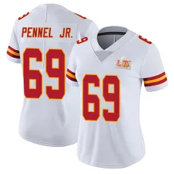 Women's Mike Pennel Jr. Kansas City Chiefs No.69 Limited Vapor Untouchable Super Bowl LIX Jersey - White