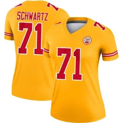 Women's Mitchell Schwartz Kansas City Chiefs No.71 Legend Inverted Jersey - Gold