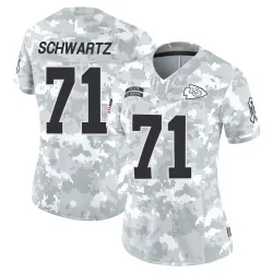 Women's Mitchell Schwartz Kansas City Chiefs No.71 Limited 2024 Salute to Service Jersey - Arctic Camo