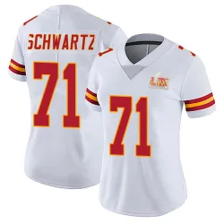 Women's Mitchell Schwartz Kansas City Chiefs No.71 Limited Vapor Untouchable Super Bowl LIX Jersey - White