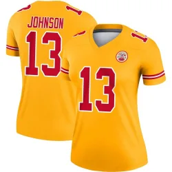 Women's Nazeeh Johnson Kansas City Chiefs No.13 Legend Inverted Jersey - Gold