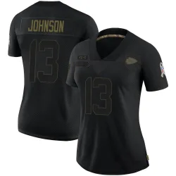 Women's Nazeeh Johnson Kansas City Chiefs No.13 Limited 2020 Salute To Service Jersey - Black