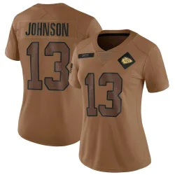Women's Nazeeh Johnson Kansas City Chiefs No.13 Limited 2023 Salute To Service Jersey - Brown