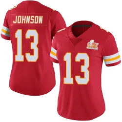 Women's Nazeeh Johnson Kansas City Chiefs No.13 Limited Team Color Vapor Untouchable Super Bowl LIX Jersey - Red