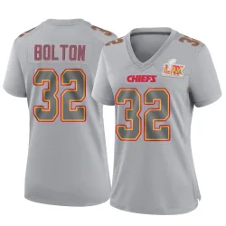 Women's Nick Bolton Kansas City Chiefs No.32 Game Atmosphere Fashion Super Bowl LIX Jersey - Gray