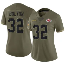 Women's Nick Bolton Kansas City Chiefs No.32 Limited 2022 Salute To Service Jersey - Olive