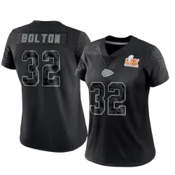 Women's Nick Bolton Kansas City Chiefs No.32 Limited Reflective Super Bowl LIX Jersey - Black