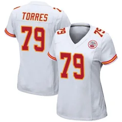 Women's Nick Torres Kansas City Chiefs No.79 Game Jersey - White