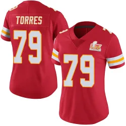 Women's Nick Torres Kansas City Chiefs No.79 Limited Team Color Vapor Untouchable Super Bowl LIX Jersey - Red