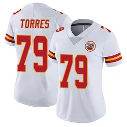 Women's Nick Torres Kansas City Chiefs No.79 Limited Vapor Untouchable Jersey - White
