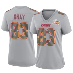 Women's Noah Gray Kansas City Chiefs No.83 Game Atmosphere Fashion Super Bowl LIX Jersey - Gray