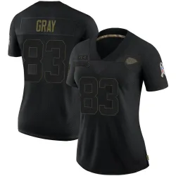Women's Noah Gray Kansas City Chiefs No.83 Limited 2020 Salute To Service Jersey - Black