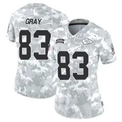 Women's Noah Gray Kansas City Chiefs No.83 Limited 2024 Salute to Service Jersey - Arctic Camo