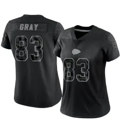 Women's Noah Gray Kansas City Chiefs No.83 Limited Reflective Jersey - Black