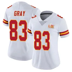 Women's Noah Gray Kansas City Chiefs No.83 Limited Vapor Untouchable Super Bowl LIX Jersey - White