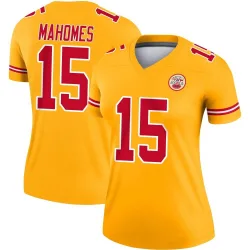 Women's Patrick Mahomes Kansas City Chiefs No.15 Legend Inverted Jersey - Gold