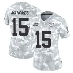 Women's Patrick Mahomes Kansas City Chiefs No.15 Limited 2024 Salute to Service Jersey - Arctic Camo