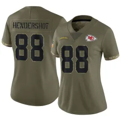 Women's Peyton Hendershot Kansas City Chiefs No.88 Limited 2022 Salute To Service Jersey - Olive