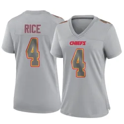 Women's Rashee Rice Kansas City Chiefs No.4 Game Atmosphere Fashion Jersey - Gray