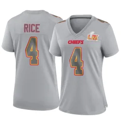 Women's Rashee Rice Kansas City Chiefs No.4 Game Atmosphere Fashion Super Bowl LIX Jersey - Gray
