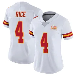 Women's Rashee Rice Kansas City Chiefs No.4 Limited Vapor Untouchable Super Bowl LIX Jersey - White