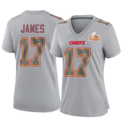Women's Richie James Kansas City Chiefs No.17 Game Atmosphere Fashion Super Bowl LIX Jersey - Gray