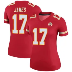 Women's Richie James Kansas City Chiefs No.17 Legend Color Rush Jersey - Red