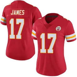 Women's Richie James Kansas City Chiefs No.17 Limited Team Color Vapor Untouchable Jersey - Red