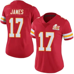 Women's Richie James Kansas City Chiefs No.17 Limited Team Color Vapor Untouchable Super Bowl LIX Jersey - Red